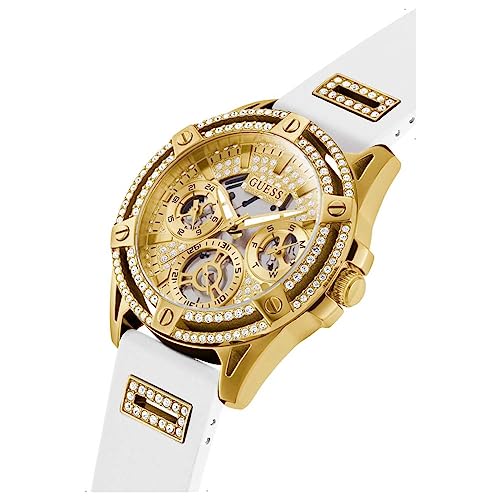 Guess Queen Montre Femme Multifonction Acier Doré Silicone Gw0536l2 - vue 7