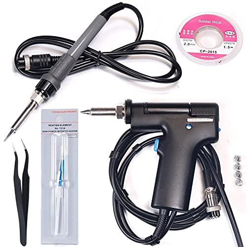 Yihua 948-Ii Professional Soldering, Desoldering & Rework Station Bundle With The #948N Desoldering Nozzles With Iron Holder, Soldering Iron, And Accessories (40 Items) #TOP6