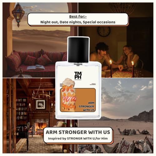 Image of TMPerfumehouse ARM STRONGER WITH US EDP for Men | Vanilla, Sweet & Long Lasting Perfume Spray | Sweet, Amber & Cinnamon Fragrance | Luxury Gift for Him | TMPH | 50ml