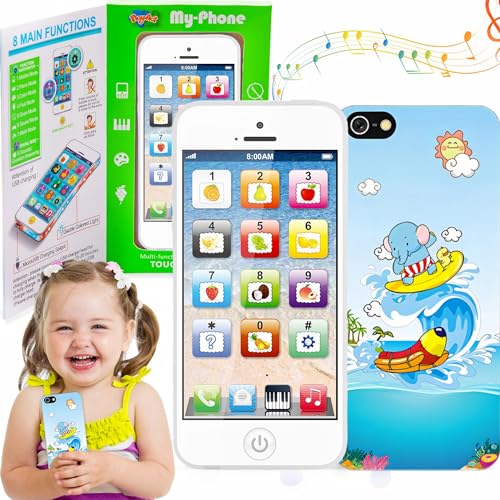 Preescolar, Toy Juguete de Teléfono Móvil para Niños, Juguetes Didácticos con Sonido y Luz, Celular de Juguetes Montessori Sensoriales, Material Educación Temprana, Modo...