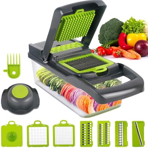 VBESTLIFE Cortador manual de vegetales con contenedor 1.5L miniatura 1