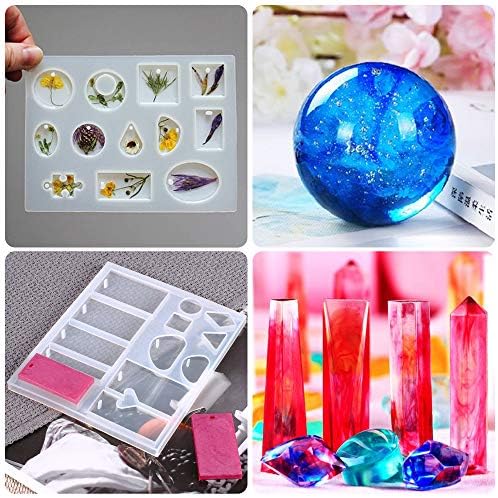133 Pcs Resin Casting Molds and Tools Set, Jewelry Craft Moulds, Daohexi DIY Silicone Epoxy Resin Mold, for Resin Jewelry and Craft, Resin Craft Making Kit