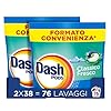 Dash Pods Detersivo Lavatrice In Capsule, 76 Lavaggi (2x38), Classico Fresco, Rimuove Le Macchie, Efficace A Freddo Anche E In Cicli Brevi