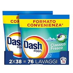 Dash Pods Detersivo Lavatrice In Capsule, 76 Lavaggi (2x38), Classico Fresco, Rimuove Le Macchie, Efficace A Freddo Anche E In Cicli Brevi