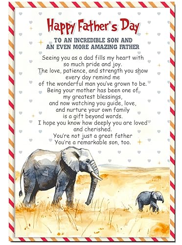 BlinkWishes Fathers Day Card to Son, Father's Day Card from Mom Dad to son​ with Seal and Envelope, Sons First Father's Days Cards