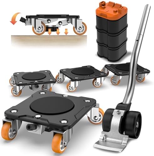 Furniture Dolly ONEON Furniture Mover Pro Set - 4 Dollies & Lifter With TPE Wheels For Easy Heavy Furniture Moving Heavy Duty Furniture Movers