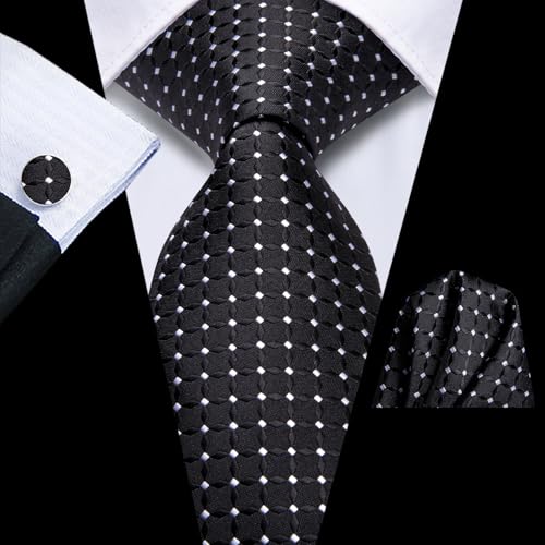 Image of Hi-Tie Mens Paisley Floral Striped Ties Set Silk Necktie and Lapel Pin for Men Pocket Square Cufflinks Set Business Wedding