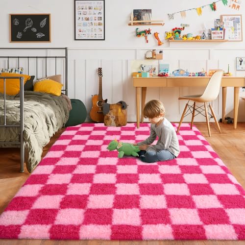 Tapete decorativo Pionblank 5x7 pies rosa suave antideslizante miniatura 1