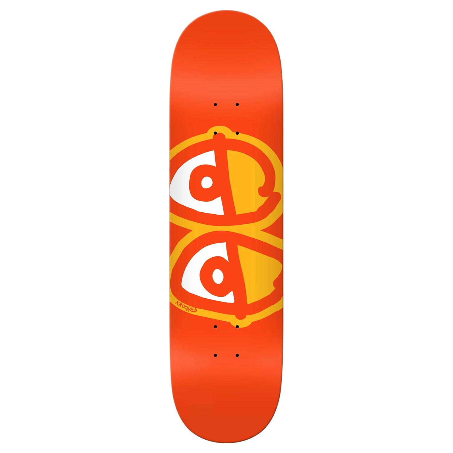 Krooked Eyes Skateboard Deck - Orange - 8.25"