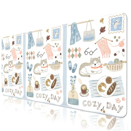 Tapis de souris grand format en cuir AUPET 90x40 cm antidérapant et imperméable pour bureau