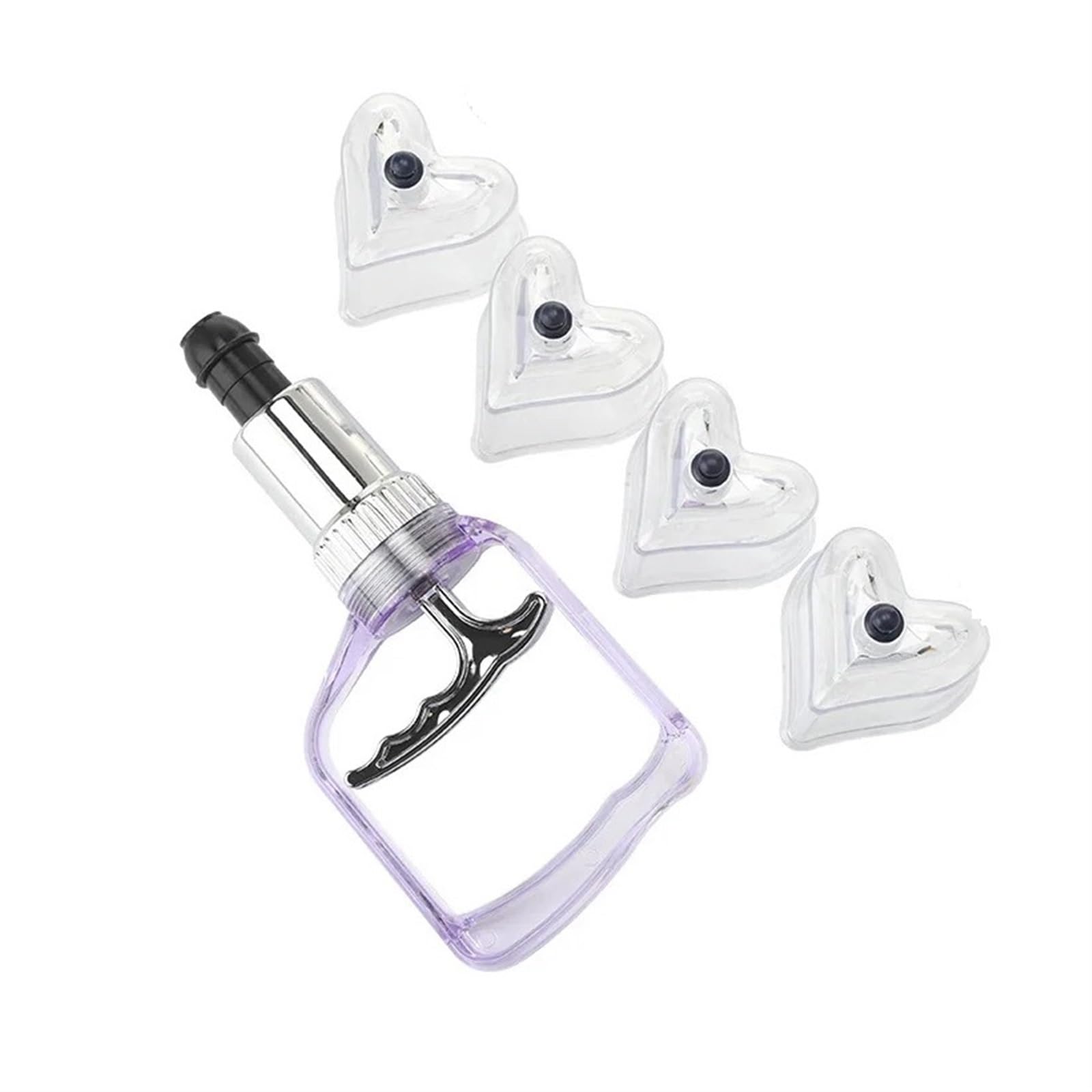 Ventouses chinoises 4, aspiration d'air sous vide, outils de Massage à usage domestique, ensemble de dispositifs de ventouses sous vide en forme de cœur romantique ( Color : Heart-shaped 4pc set )