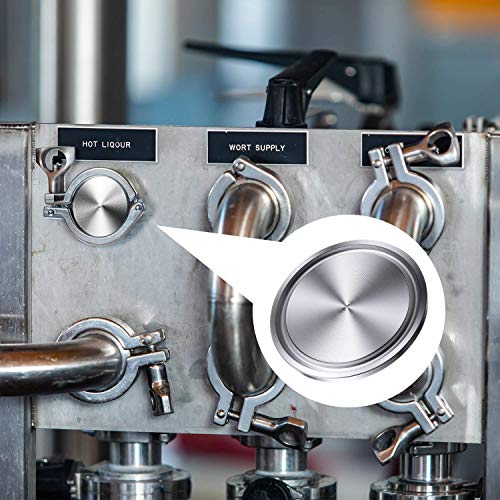 6 Pieces 1.5 Inch Sanitary Fitting Cap Stainless Steel 304 Sanitary End Cap Pipe Fitting Clamp Solid End Caps Blind Tri Caps Clamp For Dairy Products Food Wine Beverage Cosmetics Engineering #TOP6