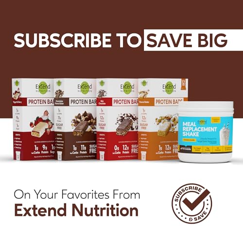Extend Bar Extend Nutrition Sugar Free Keto Bars, Perfect Diabetic Snacks For Adults And Kids, High Protein Bars For Hunger Control & Steady Energy, Low Carb, Keto Friendly thumb #7