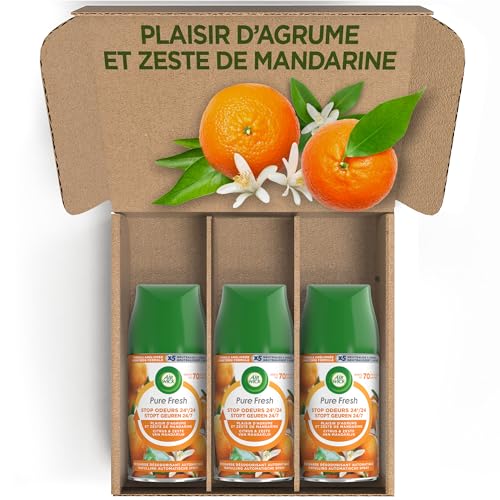 Air Wick Freshmatic Pure Fresh - Recambio para cáscara de cítricos y mandarina, 3 x 250 ml