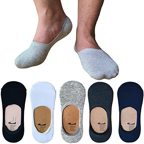 Men's No Show Loafer Socks - IMAXSELL 3/5 Pack Thin Low Cut Casual Cotton Boat Shoe Non Slip Invisible Socks