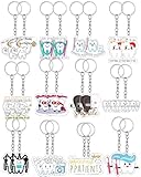 Sureio 24 Pcs Tooth Shape Keychains Bulk Dental Assistant Gifts Cute Funny Tooth Ornament Keychain for Dentist Accessories Dental Hygiene Student Must Haves Office Staffs Gifts