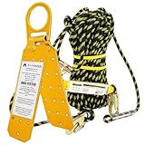 KwikSafety - Charlotte, NC - GATOR [COMBO] Temporary Reusable Roof Anchor + 50’ Vertical Lifeline Rope Assembly ANSI Tested OSHA Compliant PPE Fall Protection System D Ring Fall Arrest Equipment