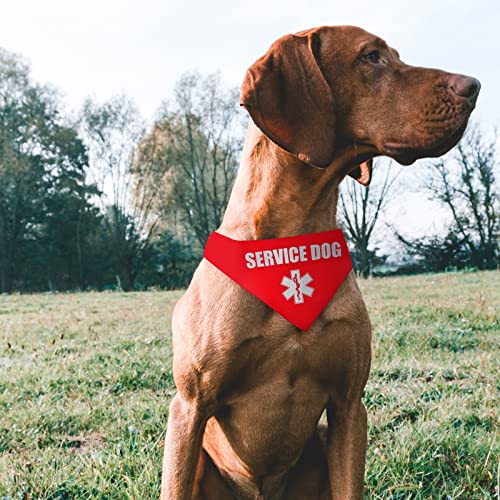 1Pieces Service Dog Scarf Red Reflective Service Dog Collar Service Dog Patches Service Animal Id Reflective Service Dog Triangle Dog Bandana For Dogs Neck Scarf #TOP5