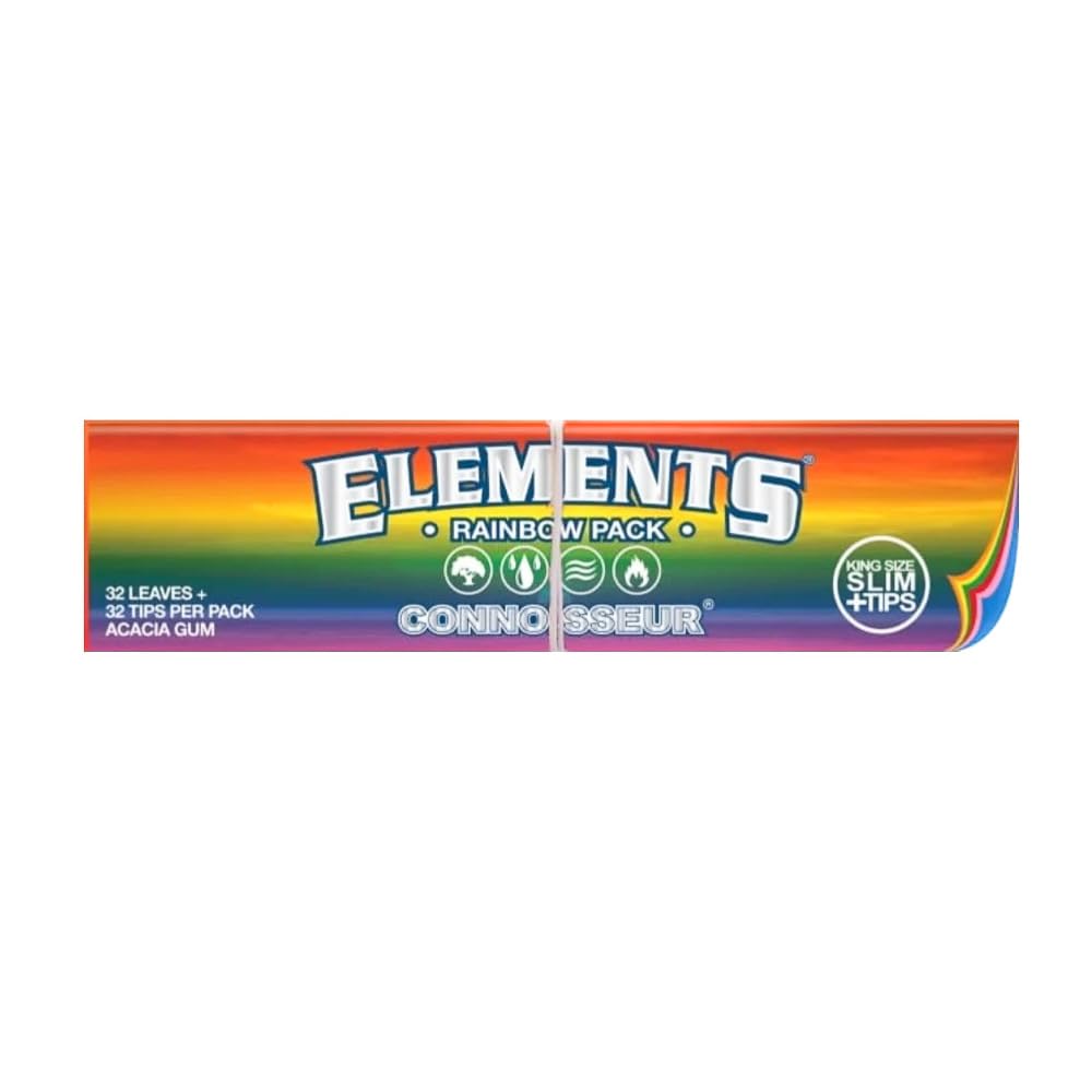 Elements Rainbow Connoisseur King Size Slim Rolling Paper (10 Pack)