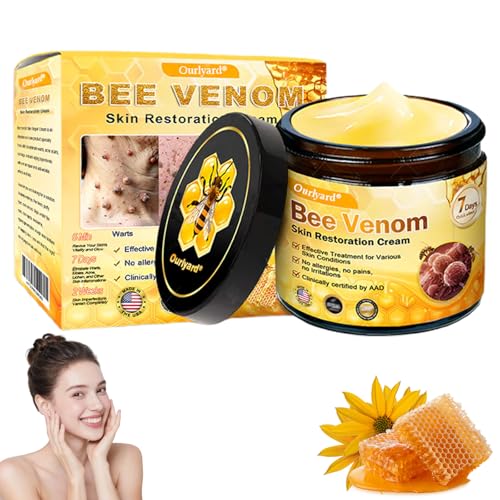 Bee Venom Skin Restoration Cream, Professional Bee Venom Skin Treatment Cream, bee venom Comprehensive cream, Repair, Moisturize and lift 3 in 1, for All skin Types (1 Bottle)