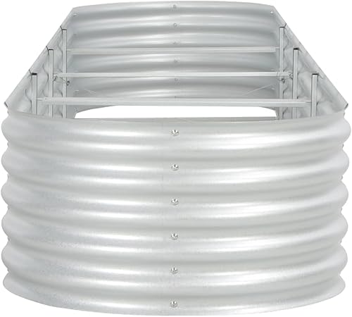 Miniatura 2 de vidaXL Jardín elevado cama de 157.5 pulgadas jardín al aire libre balcón patio plantador maceta contenedor de metal acero galvanizado plata