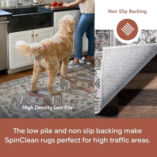 Tapis vintage gris anthracite nuLOOM Devin lavable en machine 0,9x1,5m
