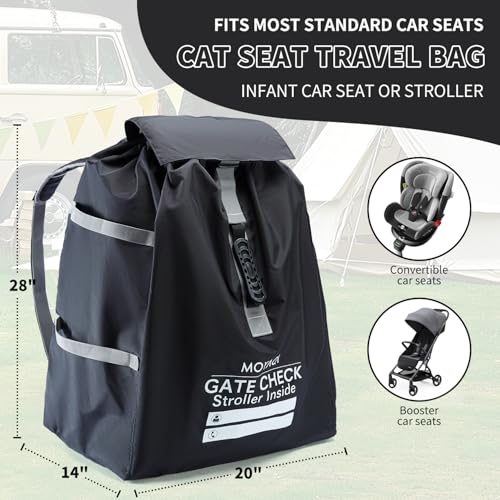 Image of MOYAQI Stroller Travel Bag for Airplane, Gate Check Bag Backpack with Durable Nylon,Adjustable Carry Straps,Infant Carriers & Booster Seats (Black)