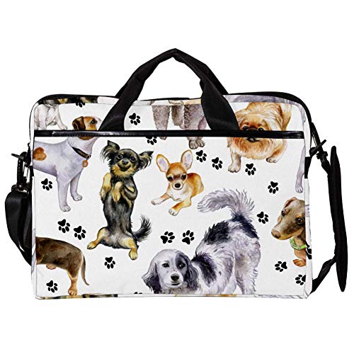 Sacoche bandoulière ordinateur motif chiens protège votre PC des chocs