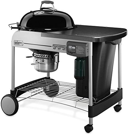 Weber Performer Deluxe Charcoal Grill and BBQ, 22-Inch, Touch-No-Go Gas Ignition, Black