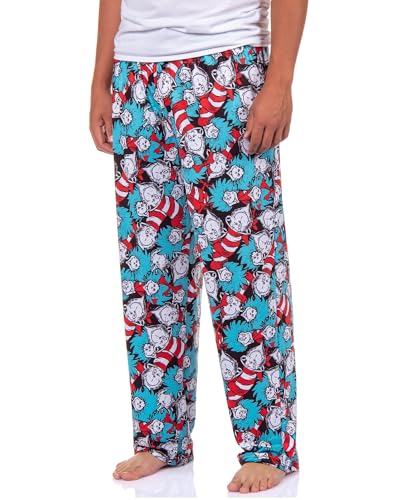 Dr. Seuss Pjs Mens Cat in The Hat Thing One Thing Two Lounge Pajama Pants