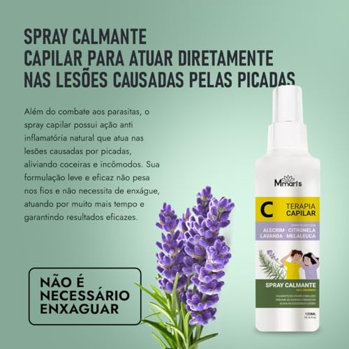 Spray Piolho Creme De Pentear Capilar Combate Piolhos E Lêndeas Sem Enxague Condicionador Ação Repel