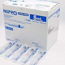 SYRINGE 5ML NIPRO - DISPOSABLE SYRINGES - STERILIZED - NO NEEDLE - PACK 100 UNITS