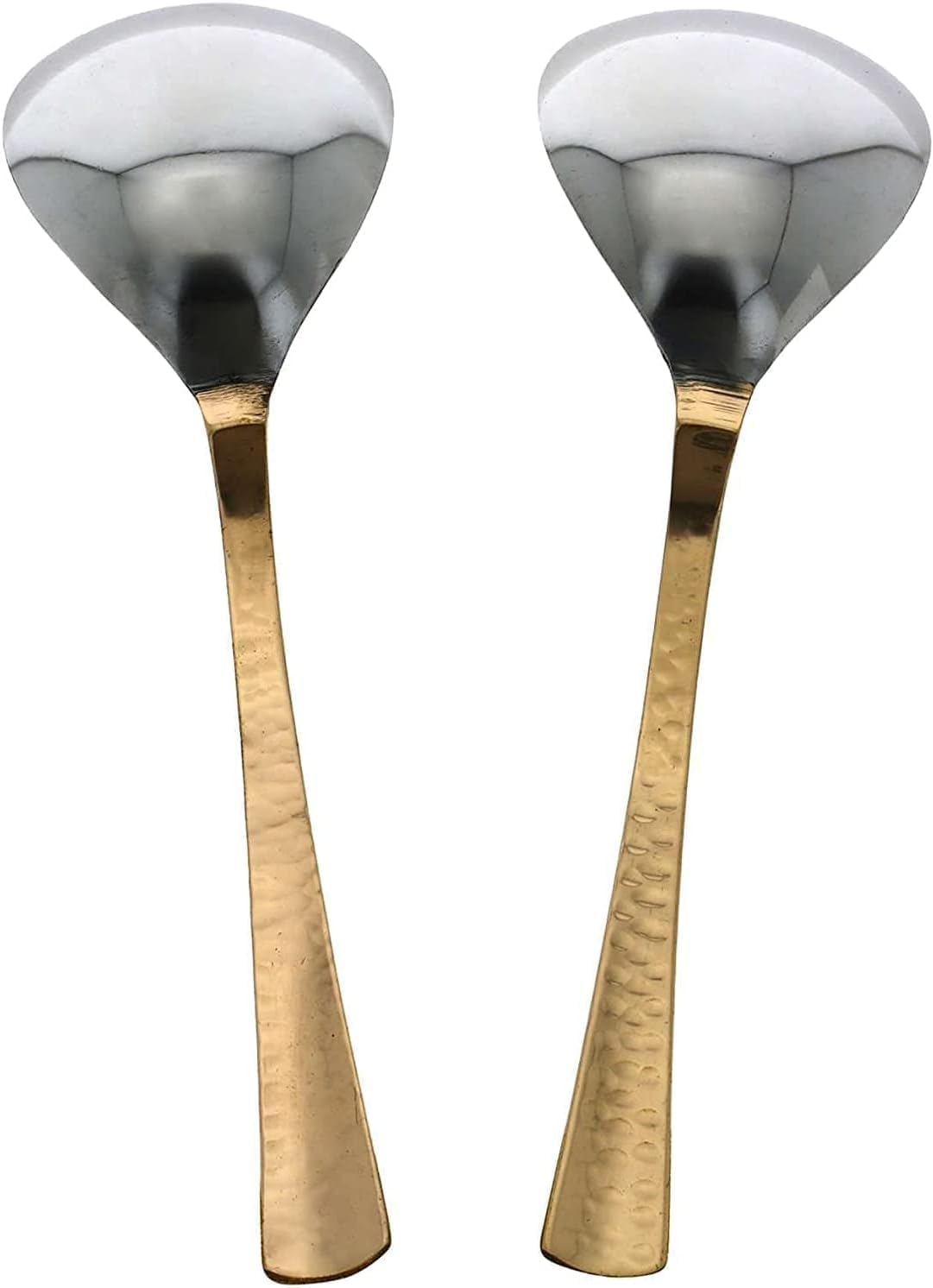 Copper Serving Spoon with Hammer Handle, Table Spoon for Kitchen, Dinnerware, Serve ware (set of 2)