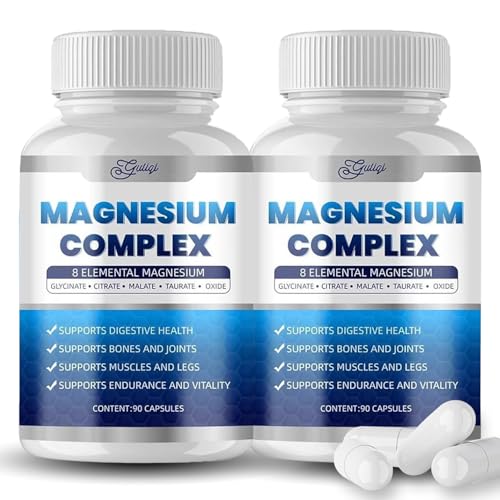 Magnesium Complex, 8-in-1 Magnesium Supplement 1000mg, High Absorption Vegan, Non-GMO - 90 Capsules (2)