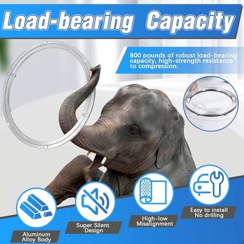 Aluminium DrehtellerLager, 50cm (20 Zoll) Drehbeschlag Schwerlast Lazy Susan Plattenspieler Ring mit Rutschfesten Gummifüßen 360 Grad Drehkranz für Esstisch Servierplatte Display Ständer