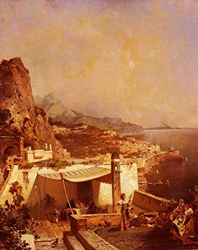 Golfe De Salerne peinture à l'huile pour revivre la magie d'un été en Italie