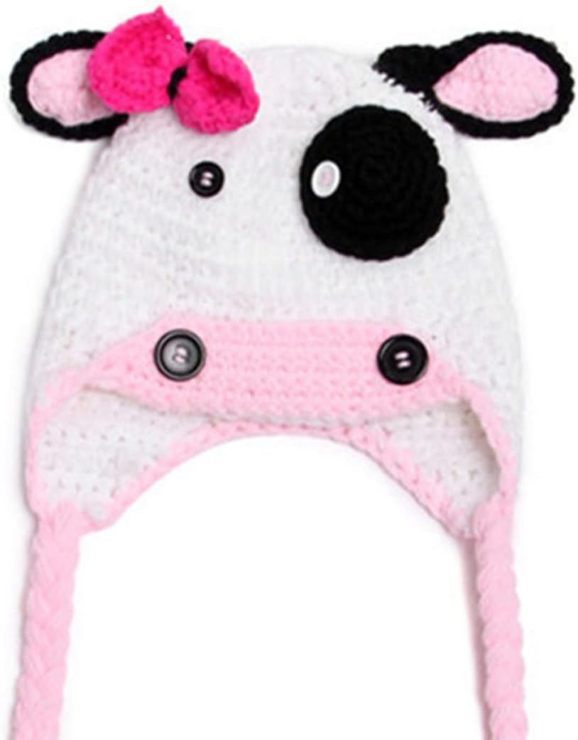 Cow Shaped Knit Hat Woolen Winter Cap for Babies Multi