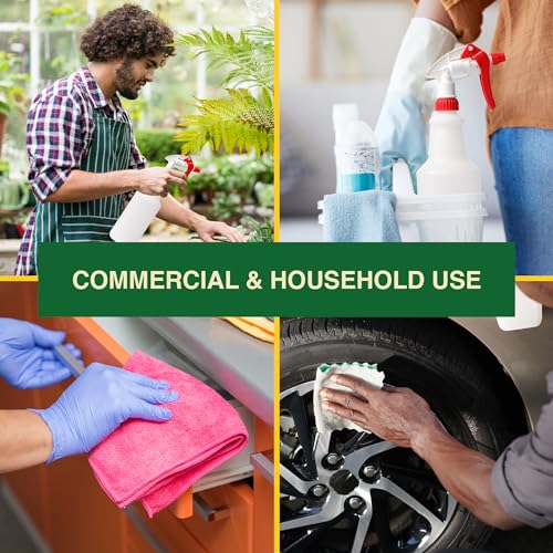 image for Heluva Green Heavy Duty 32oz Plastic Spray Bottles for Cleaning - Larg