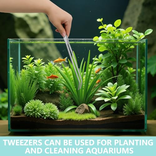 xuefenfei 2 Stück Pinzette Lange, Aquarium Gerade Pinzette Und Gebogene Spitze, 27cm Edelstahl Reptilien Futterpinzette, Pinzetten Set für Spinnen Schlangen Futterwerkzeug (Farbe)