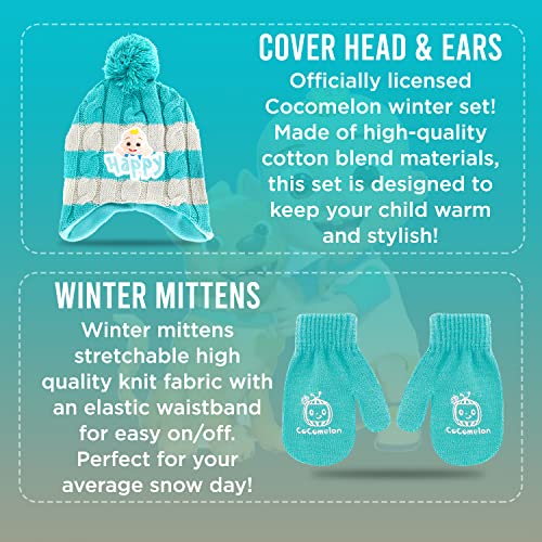 CoComelon Toddler Winter Hat and Snow Gloves for Toddler Set with
