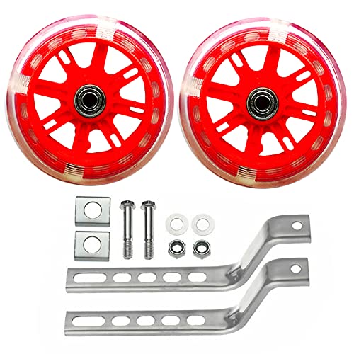 Kinder-Fahrradtrainingsräder, Stützräder für Stummschaltung, Fahrradstabilisator, Montageset für 30,5 cm, 30,5 cm, 40,6 cm, 46,4 cm, 50,8 cm, Kinder-Sicherheitsausrüstung (rot) Cover