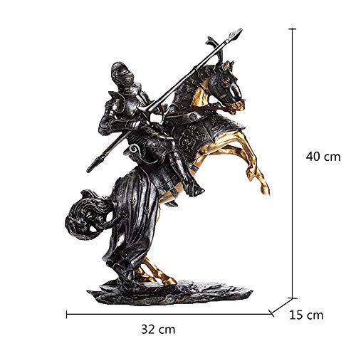 Statue chevalier romain bronze imitation maison et salon