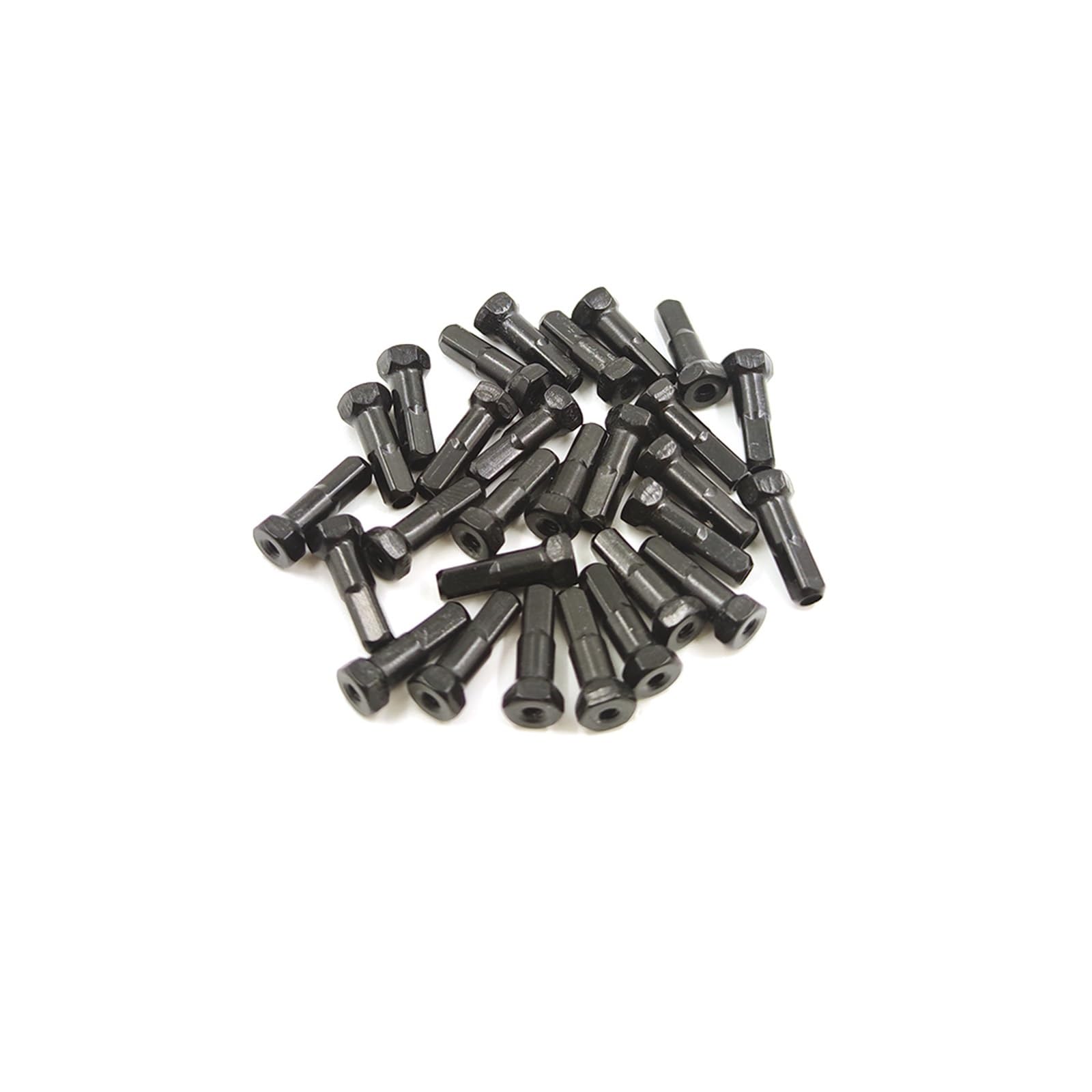 Sechskant-Speichennippel, 14 G, 14 mm, schwarze Aluminiumlegierung, Gewicht 0,35 g/Stück, Rennrad-Teile, 24 Stück