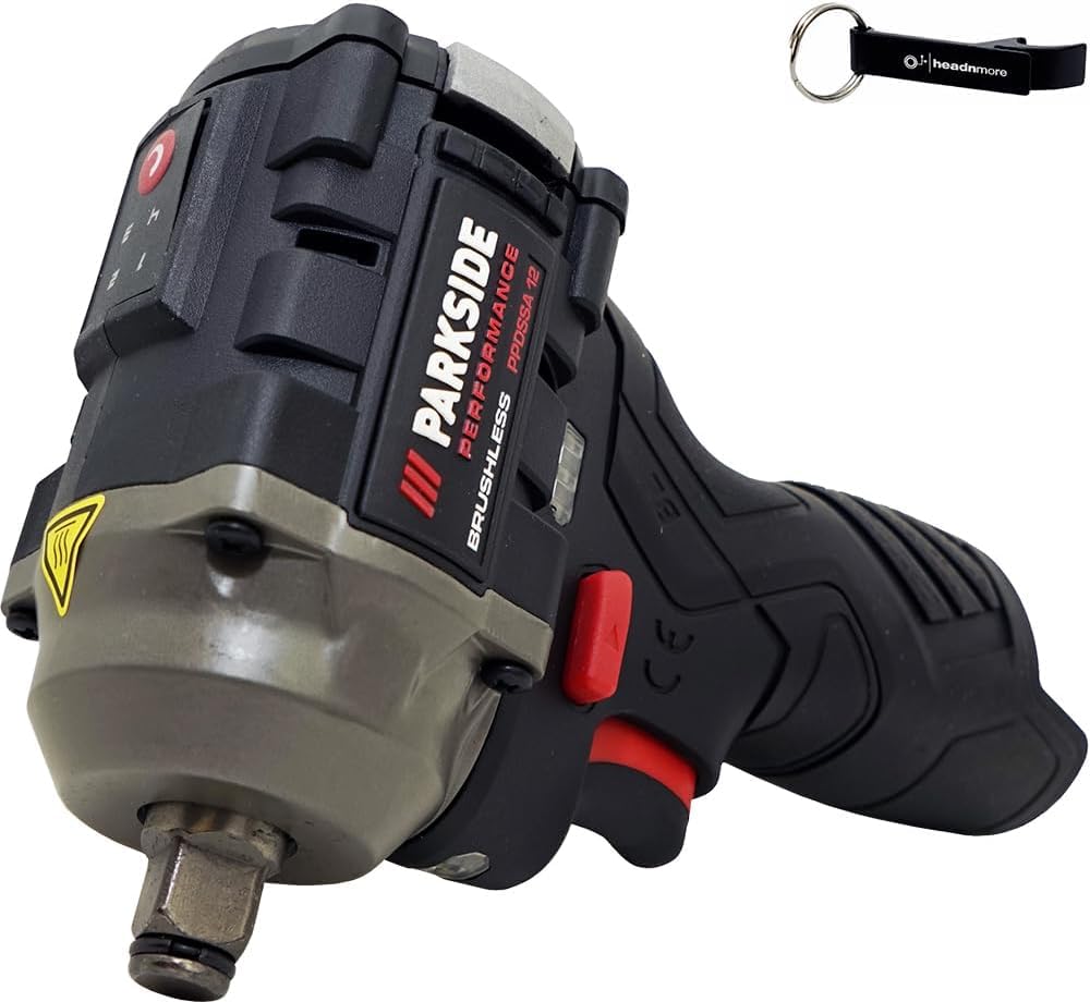 HEADNMORE Oferta PARKSIDE PERFORMANCE® Llave de impacto a batería 12 V PPDSSA 12-Li – cuadradillo ½″, 350 Nm par de aflojado, sin batería ni cargador incl. llavero X 12 V Team