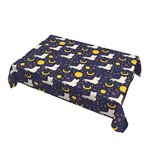 Alpaca Table Cloth Waterproof Rectangle Tablecloth Washable Space Party Table Cover 54X 72 Inch For Celebration Holiday Camping Picnic #TOP4
