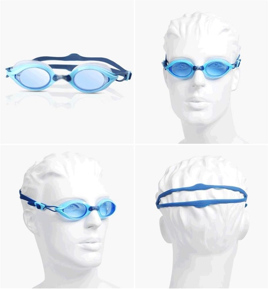 Gafas de natación for Hombres, Mujeres, Adultos, jóvenes y niños con Lentes espejadas/Transparentes, protección UV, antivaho y sin Fugas.(Blue)