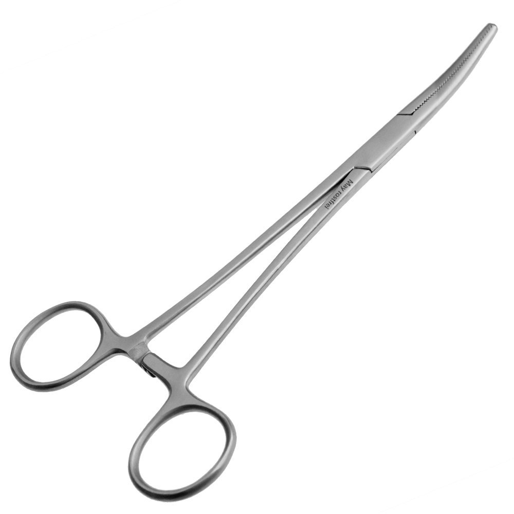 May - Pince à clamper - courbé - avec la griffe - Longuer: 20 cm - acier inoxydable