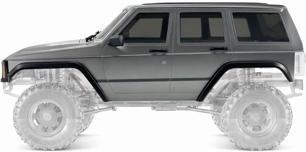6.10in Wheelbase ABS Hardtop Cherokee Body for TRX4M Bronco Defender Chassis, 1/18 RC Crawler Body Shell with Front & Rear Bumpers (Silver Grey)