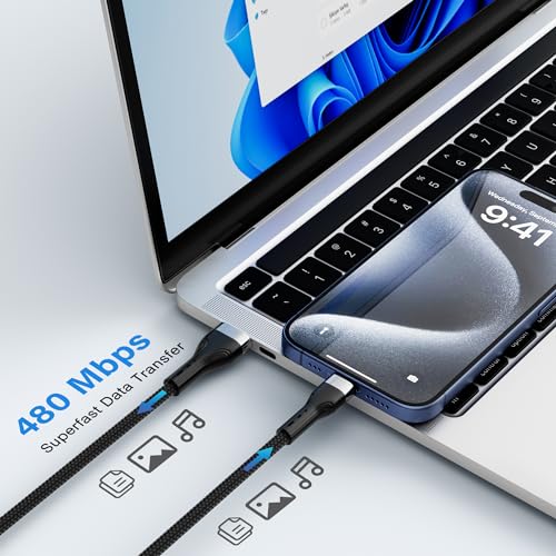 USB C Cable (2FT, 20 Pack), USB A to USB Cord, 3A Fast Charging, Braided by Conable - Used condition - Image 6