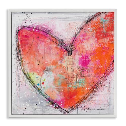Stupell Industries Red Paint Splatter Heart Black Hatching Design, Design by Ruth Fromstein